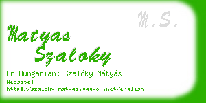 matyas szaloky business card